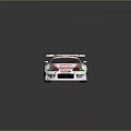 White Race Car With Green Red Stripes KITKAT FERRERO Logos And Rear Wing