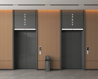 modern elevator hall elevator car 3d model