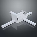 Modern White Architectural Structure With Cross Shaped Frame And Geometric Design 3d model