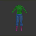 Game and Movie Character 3D Model With Fitted Suit Pocketed Pants and Boots