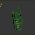 Black Handheld Walkie Talkie Device With Antenna On Gray Background
