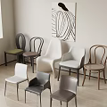 Various Styles Modern Design Dining Chairs With Backrests And Cushioned Seats