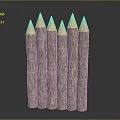 Wooden Pencils With Yellow Tips Natural Texture And Cylindrical Shape Arranged In Row