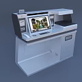 Public Self Service Kiosk with Interactive Touch Screen and Control Panel 3d model