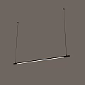 Modern Minimalist Long Linear Pendant Light With Sleek Design Hanging From Ceiling 3d model