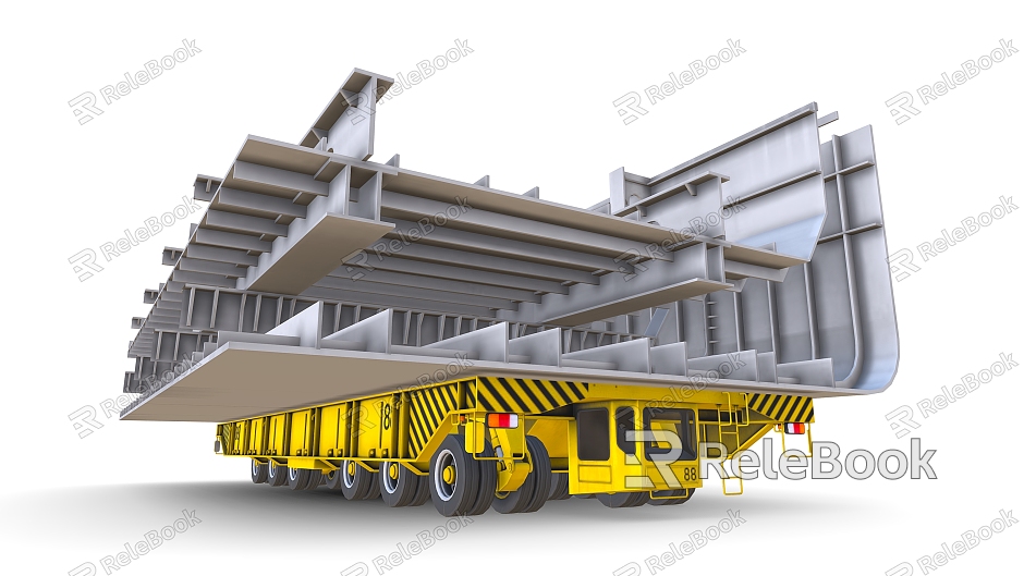 Shipyard Transporter Transporter Trailer Heavy Equipment Transporter Heavy Trailer Truck model