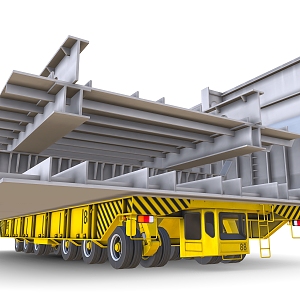 Shipyard Transporter Trailer Heavy Equipment Transporter Heavy Trailer Truck 3d model