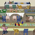 Modern Children's Table and Chair Children's Building Blocks Table and Chair Lego Table and Chair Children's Chair Lego Building Blocks Table 3d model