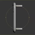 White Metal Handrail With Modern Sleek Design On Reflective Black Surface For Home Decor