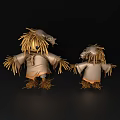 Game Movie Scarecrow Characters With Straw Made Bodies Clothed In Tattered Outfits Holding Hands