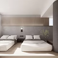 Modern Hotel Room Interior With Sunlit Space Cozy Bed And Decorative Plants