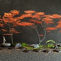 Japanese-style red maple landscape tree maple tingbu micro-terrain courtyard landscape sketch landscape stone moss plant water bowl waterscape 3d model