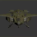 Military Scifi Spaceship 3D Model With Angular Design And Olive Green Color