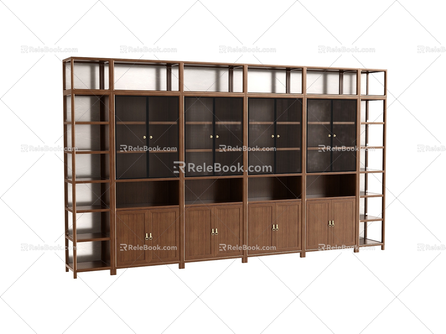 New Chinese Bookcase Combination 3d model