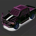 Black Off Road Truck With Roof Rack Front Bull Bar And White Stripe