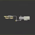 Mechanical Assembly With Yellow Gears Electric Motor Metal Brackets And Connecting Components