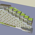 Modern Office Building Exterior With Multiple Floors Green Terraces And Glass Windows