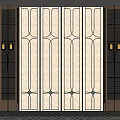 Elegant Modern Room Divider With Geometric Patterns Metal Frame And Glass Panels