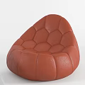 Gray Velvet Bean Bag Chair With Hexagonal Stitching Alongside Red For Modern Living Room