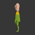 Anthropomorphic Corn Game Movie Character With Pink Head Yellow Corn Body And Green Leaf Costume