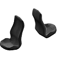 Two Modern Black Leisure Chairs With Ergonomic Design And Textured Upholstery 3d model