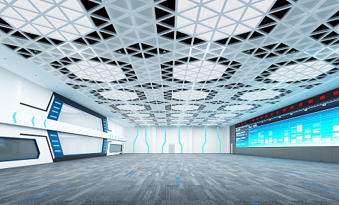 Modern monitoring room, monitoring hall, conference room 3d model