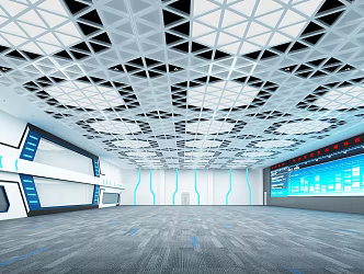 Modern monitoring room, monitoring hall, conference room 3d model