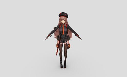 Girl Soldier 3d model