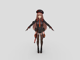Girl Soldier 3d model