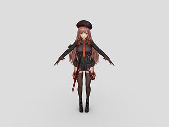 Girl Soldier 3d model