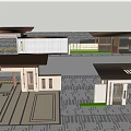 New Chinese style gate demonstration area entrance gate building large area entrance gate building 3d model