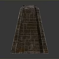 Brick Layered Tower Like Structure With Circular Top Opening And Textured Surface