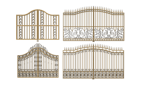 Modern gate wrought iron gate 3d model