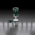 Green And White Industrial Valve With Vertical Structure And Metallic Base