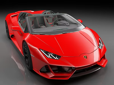 Red Convertible Sports Car With Sleek Design Front Headlights And Luxury Brand Logo 3d model
