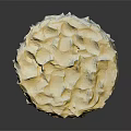 Round Creamy Textured Cake With Smooth Yellow Surface And Decorative Topping