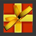 Red Gift Box With Yellow Ribbon And Bow For Daily Gifting Needs