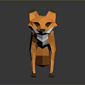 Low Poly Orange Fox 3D Artwork With Simple Geometric Design 3d model