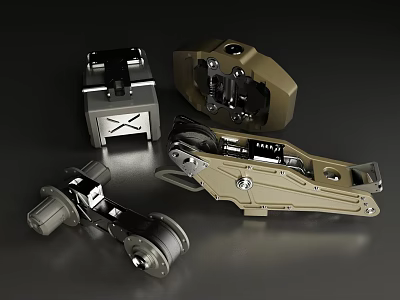 modern mechanical parts 3d model