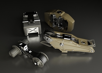 modern mechanical parts 3d model