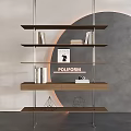 Nordic Solid Wood Decorative Bookshelf Hanger Storage Rack Display Rack Partition Wall Hanging Bookshelf Italian Metal Bookshelf 3d model