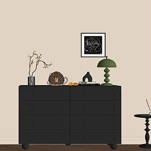 Style Bucket Cabinet Decorations Decorative Painting Table Lamp Bag 3d model