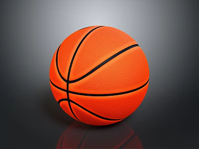 Orange Basketball With Black Stripes And Textured Surface For Daily Life Use 3d model