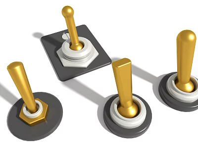 Industrial hard surface instrument panel controller push button switch industrial instrument gamepad 3d model