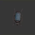 Vibrant Blue Purple Metallic Beetle With Shiny Body And Long Legs On Dark Background