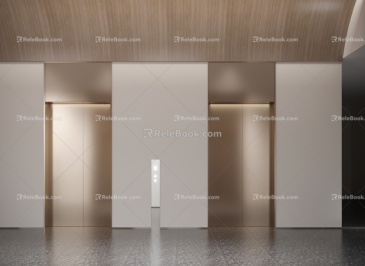 Modern elevator hall 3d model