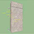 Building Component Structure With Stone Curtain Wall Insulation Layer And Steel Frame 3d model