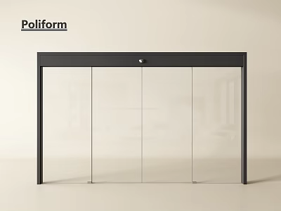 Poliform Modern Sliding Door Featuring Black Frame And Clear Glass Design 3d model