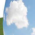 School Building Tall With Many Windows Under Blue Sky And White Clouds Near Other Buildings