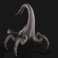 Mythical Monster Creature with Long Neck Multiple Legs and Sharp Teeth 3d model